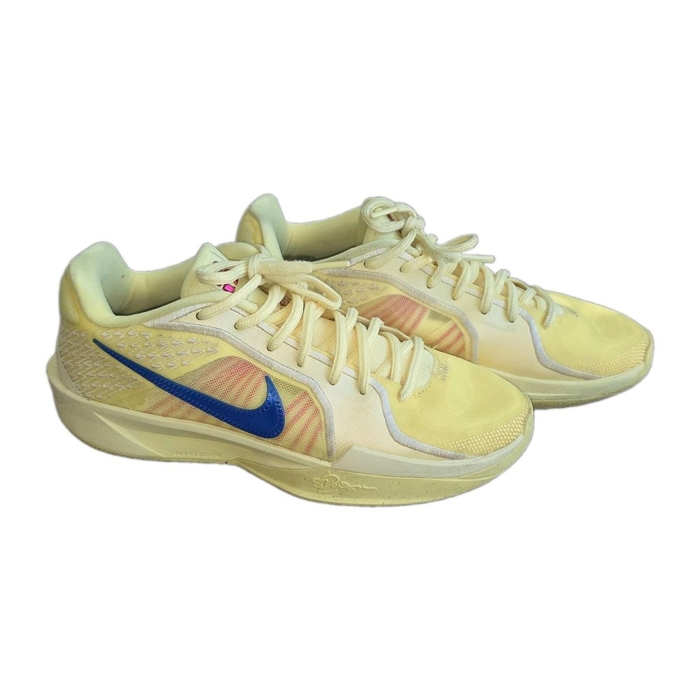 Nike Sabrina 2 Soft Yellow Blue Womens 8.5 FQ2174-800 Ionescu Basketball Shoes